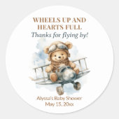 Teddybeer rolt harten vol ronde sticker (Voorkant)