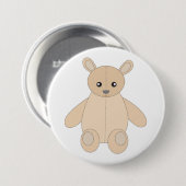 Teddybeer Ronde Button 7,6 Cm (Voorkant /achterkant)