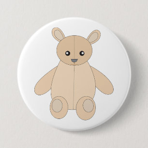 Teddybeer Ronde Button 7,6 Cm