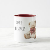 Teddybeer Rood lint Kerstmis Mok (Midden)