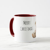 Teddybeer Rood lint Kerstmis Mok (Voorkant links)