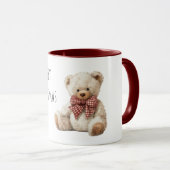 Teddybeer Rood lint Kerstmis Mok (Voorkant rechts)