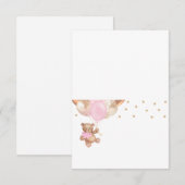 Teddybeer Roos gouden ballonnen Baby shower Kaart (Voorkant / Achterkant)