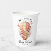 Teddybeer roze Baby Papieren Bekers (Voorkant)