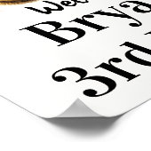 Teddybeer Roze Ballon 1e Verjaardag Bord Poster (Hoek)