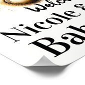 Teddybeer Roze Ballon Baby Shower Bord Poster (Hoek)