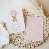 Teddybeer roze ballon Beary eerste verjaardag Kaart