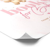 Teddybeer roze ballonnen baby meisje boeken voor b poster (Hoek)