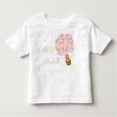 Teddybeer roze ballonnen Gold Script Kinder Shirts (Voorkant)