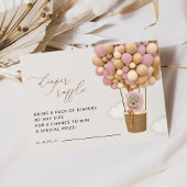 Teddybeer, roze ballonnen, luiergekletter informatiekaartje