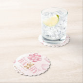 Teddybeer roze Beary schattig baby shower Kartonnen Onderzetters (Insitu)