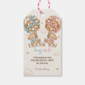 Teddybeer Roze Blauw Boho Geslacht Reveal Bedankt Cadeaulabel (Voorkant)