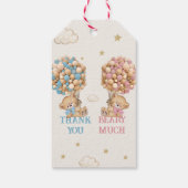 Teddybeer Roze Blauw Boho Geslacht Reveal Bedankt Cadeaulabel (Achterkant)