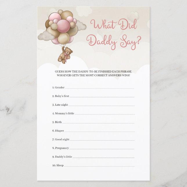 Teddybeer roze bruin ivoor Wat zei papa (Voorkant)