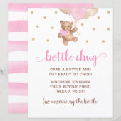 Teddybeer Roze En Gouden Fles Chug Spel (Voorkant / Achterkant)