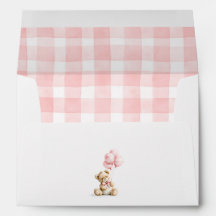Teddybeer Roze Ginghamruitpatroon