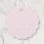 Teddybeer roze hart & ballon baby meisje douche bedankjes labels (Achterkant)