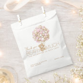 Teddybeer roze hart & ballon baby meisje douche bedankzakje (Geknipt)