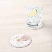 Teddybeer roze hart & ballon baby meisje douche kartonnen onderzetters (Insitu)