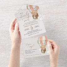 Teddybeer, roze heteluchtballon, Baby shower