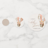 Teddybeer, roze heteluchtballon, Baby shower Confetti (Voorkanten)