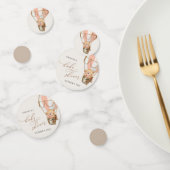 Teddybeer, roze heteluchtballon, Baby shower Confetti (Groep)