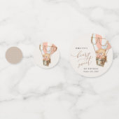 Teddybeer, roze heteluchtballon, eerste verjaardag confetti (Voorkanten)