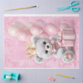 Teddybeer roze kleuren weefselpapier tissuepapier (Craft)