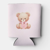 Teddybeer roze monogram Koelbox Blikjeskoeler (Voorkant)