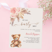 Teddybeer roze pampas gras meisje baby shower
