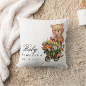 Teddybeer Roze Rustieke Bloemen Kussen (Deken)