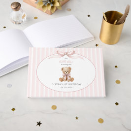 Teddybeer, Roze Strik, Roze Lint, Eerste Verjaarda Gastenboek