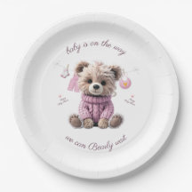 Teddybeer roze trui Happy Baby Shower