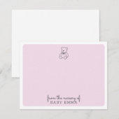 Teddybeer, roze uit de kinderkamer van de kaart (Voorkant / Achterkant)