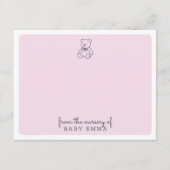 Teddybeer, roze uit de kinderkamer van de kaart (Voorkant)