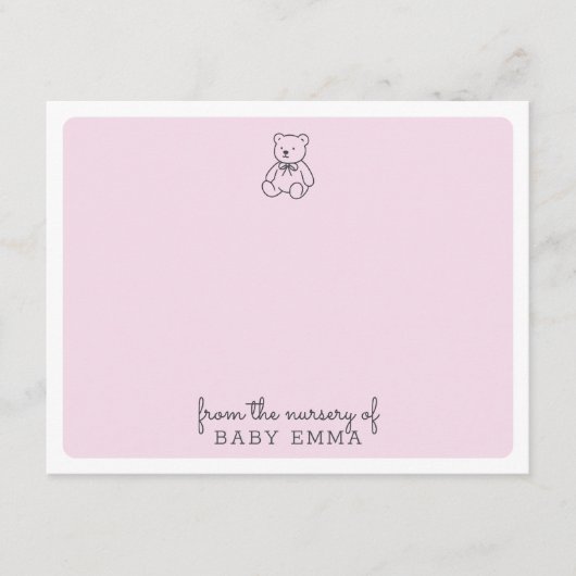 Teddybeer, roze uit de kinderkamer van de kaart (Voorkant)