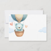 Teddybeer RSVP-kaarten voor babyjongens RSVP Kaartje (Achterkant)