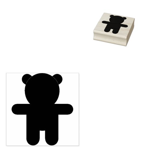 teddybeer rubberstempel (Gestempeld)