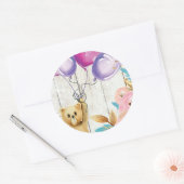 Teddybeer rustiek ronde sticker (Envelop)