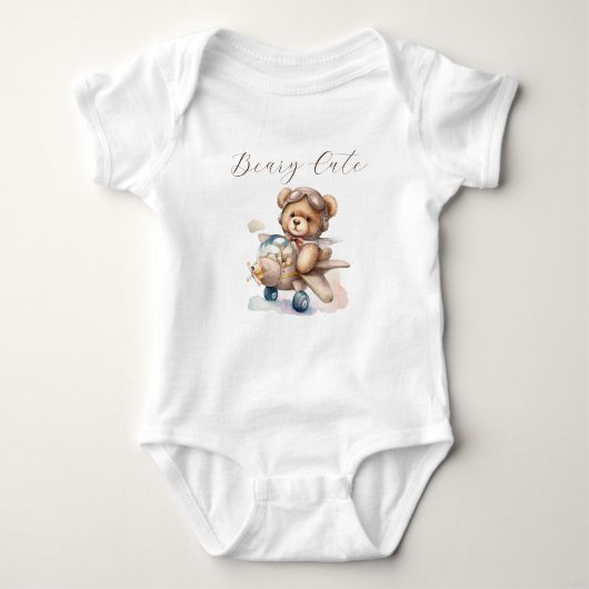 Teddybeer schattig baby shower romper (Voorkant)