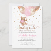 Teddybeer Schattig Baby Shower Uitnodiging (Voorkant)