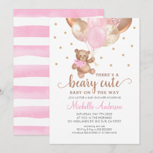 Teddybeer Schattig Baby Shower Uitnodiging