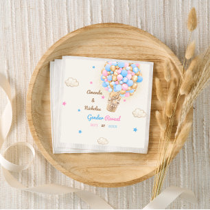 Teddybeer Schattig Geslacht Reveal Roze Blauw Servet