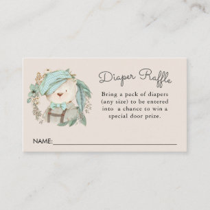 teddybeer Schattige Baby showers luier loterij Informatiekaartje