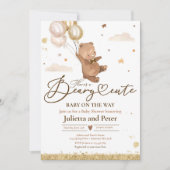 teddybeer Schattige genderneutraal Baby shower Kaart (Voorkant)