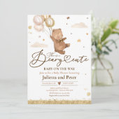 teddybeer Schattige genderneutraal Baby shower Kaart (Staand voorkant)