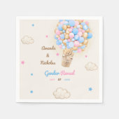 Teddybeer Schattige Geslacht onthullen roze blauw Servet (Voorkant)