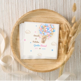 Teddybeer Schattige Geslacht onthullen roze blauw Servet