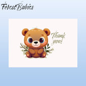 Teddybeer Schattige Roze Bloemen Baby shower 🧸 Bedankkaart