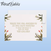 Teddybeer Schattige Roze Bloemen Baby shower 🧸 Bedankkaart